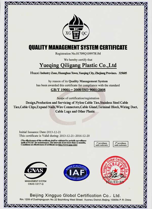 开云 ISO9001 Certificate Qiligang